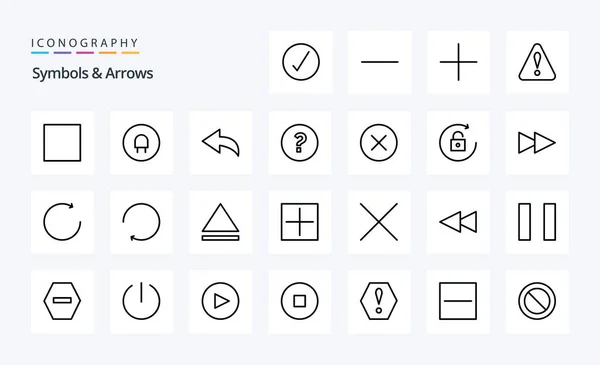 Symboles Flèches Icône Ligne Pack — Image vectorielle