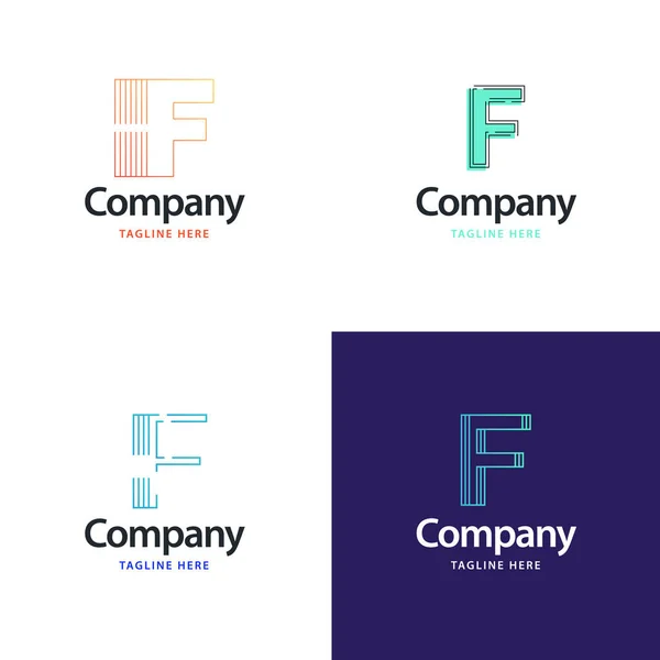Letter Big Logo Pack Design Creatief Modern Logo Design Voor — Stockvector