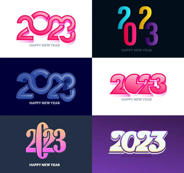 Grote Collectie Van 2023 Gelukkig Nieuwjaar Symbolen Omslag Van Het — Stockvector