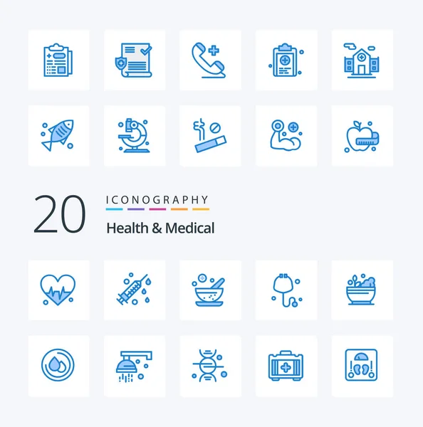 20 Health And Medical Blue Color icon Pack like droop soup medical medicine hospital