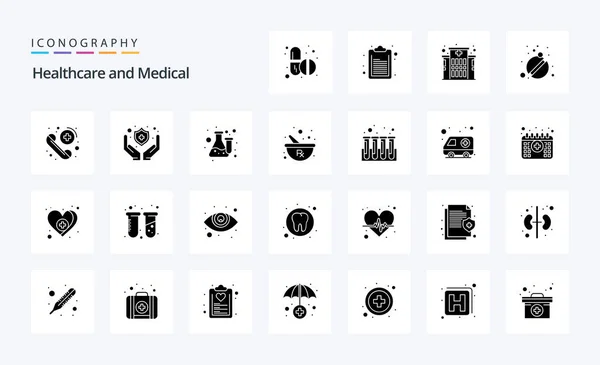 Medical Solid Glyph Icon Pack — Stockvektor