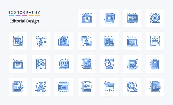 Design Éditorial Pack Icône Bleue — Image vectorielle
