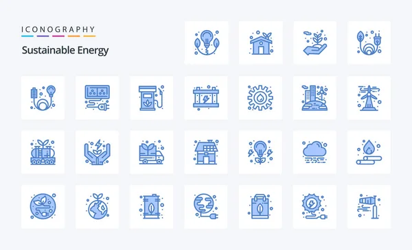 Icon Pack Nachhaltige Energie Blau — Stockvektor