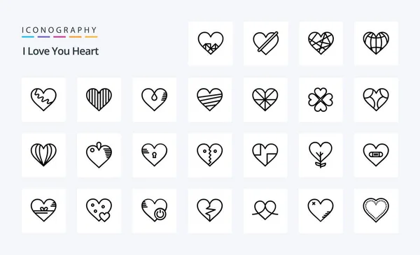 Pack Icône Heart Line — Image vectorielle