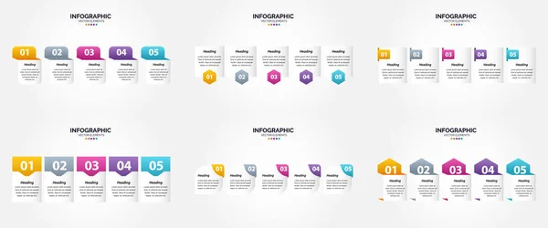 Questo Set Infografiche Vettoriali Perfetto Pubblicizzare Tua Attività Brochure Volantini — Vettoriale Stock