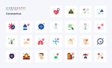 25 Coronavirus Düz renk simgesi