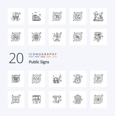 20 Halka Açık İşaret Hattı simgesi halka açık park yeri gibi