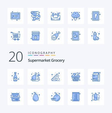 20 Market Mavisi Renkli İkon Paketi greyfurt ürünleri gibi