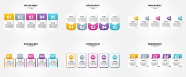 Bu vektör illüstrasyon seti reklam için bilgi grafikleri oluşturmak için mükemmeldir. Broşürler. El ilanları. ve dergiler.