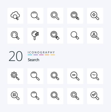 Arama saati araştırmasındaki yakınlaştırma gibi 20 Arama Hattı simgesi
