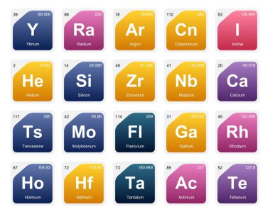 Simge Paketi Tasarımı elementlerinin 20 Preiyodik tablosu