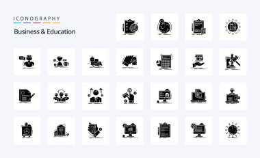 25 İş ve Eğitim Katı Sembol Paketi