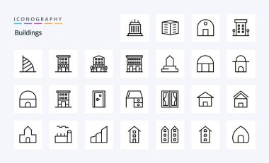 25 Yapı Çizgisi simgesi paketi