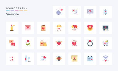 25 Sevgililer Günü Düz Renk Paketi