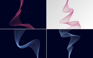 Bu 4 soyut dalga arkaplanı ile profesyonel bir görünüm oluştur