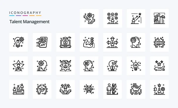 Talent Management Line Icon Pack — Stock Vector