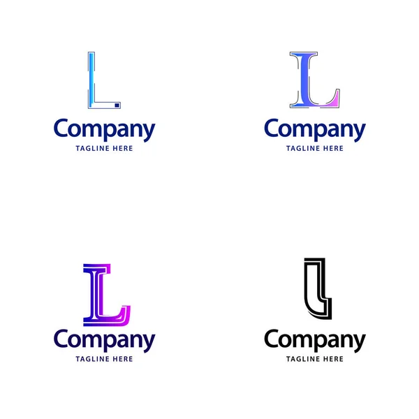 字母L大标志包装设计 创意现代标志设计为您的业务 — 图库矢量图片