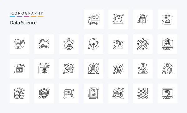 Data Science Line Icon Pack — Stock Vector