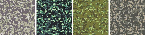 Camouflage Achtergrond Set Patroon Ontwerp Vector — Stockvector