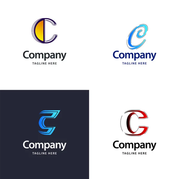 Bokstav Big Logo Pack Design Creative Modern Logos Design Virksomheten – stockvektor