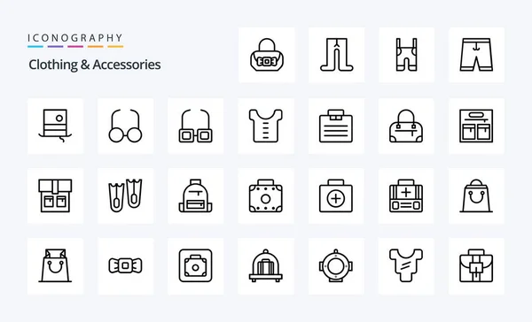 Clothing Accessories Line Icon Pack — Stock Vector