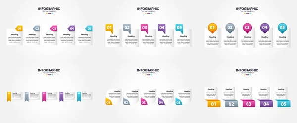 Infografika Ilustracji Wektorowej Zestaw Płaski Projekt Ulotki Reklamowej Czasopisma — Wektor stockowy