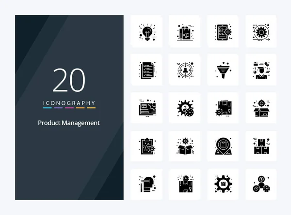 Product Management Solid Glyph Icon Presentation — Stock Vector