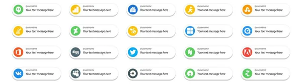 Social Media Follow Button Und Text Place Houzz Twitter Überlauf — Stockvektor