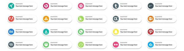 Social Media Follow Button Text Place Smugmug Blackberry App Net — Stock Vector