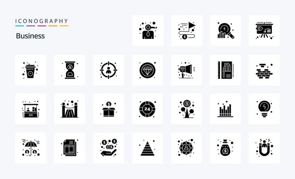 Business Solid Glyph Icon Pack — Stockvektor