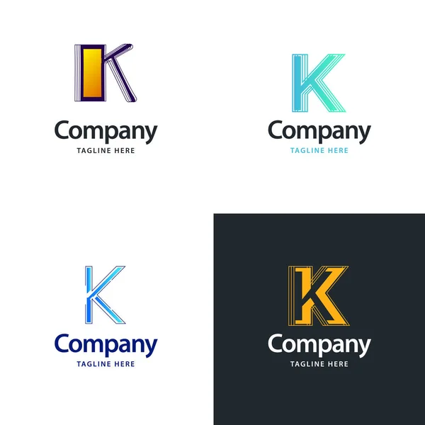 Bokstaven Big Logo Pack Design Creative Modern Logos Design Virksomheten – stockvektor