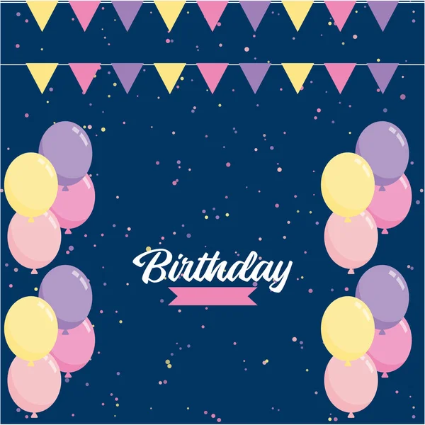Happy Birthday You Ballon Hintergrund Für Party Urlaub Geburtstag Werbeplakat — Stockvektor