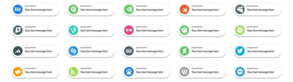 Social Media Follow Button Und Text Place Reddit Twitter Xbox — Stockvektor
