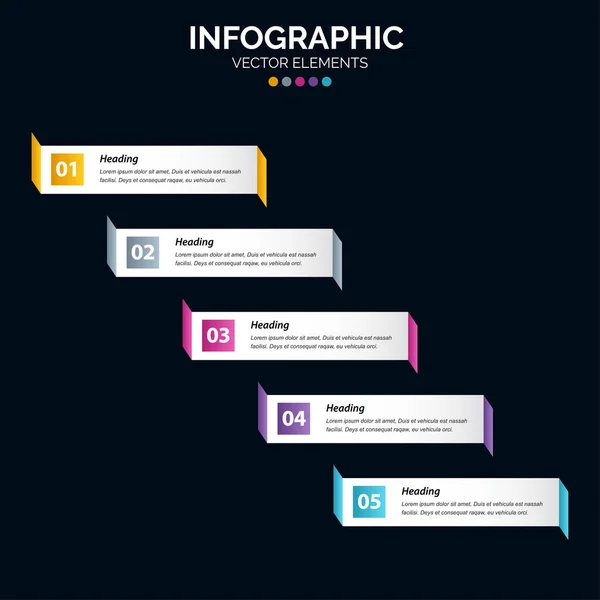 Option Infographics Diagram Annual Report Web Design Business Concept Steps — Stock Vector