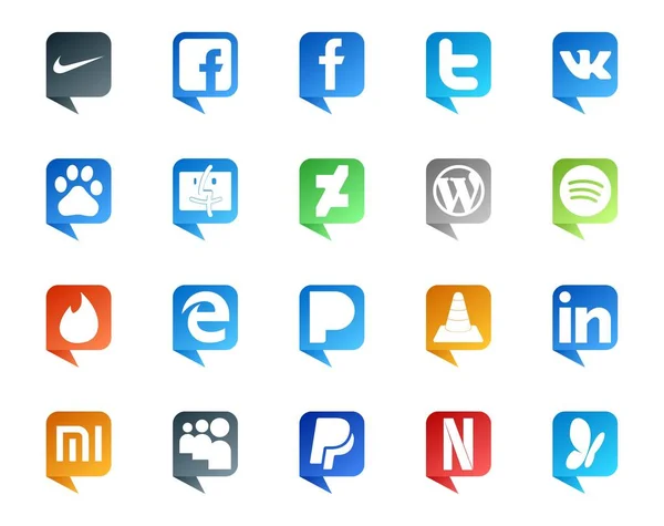Social Media Speech Bubble Style Logo Wie Linkedin Medien Wordpress — Stockvektor