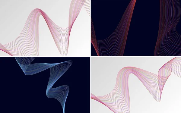 现代波浪形曲线抽象矢量背景的当代面貌 — 图库矢量图片