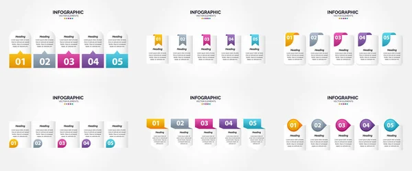 Questo Set Infografiche Vettoriali Perfetto Pubblicizzare Tua Attività Brochure Volantini — Vettoriale Stock
