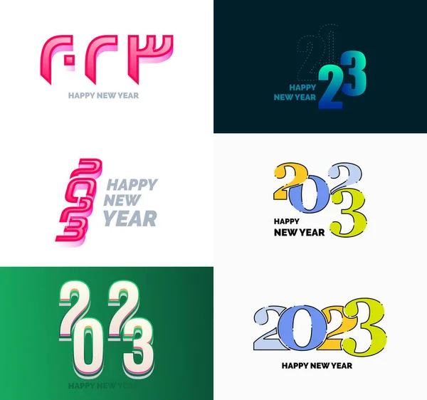 Big Collection 2023 Szczęśliwego Nowego Roku Symbole Pokrycie Dziennika Biznesowego — Wektor stockowy