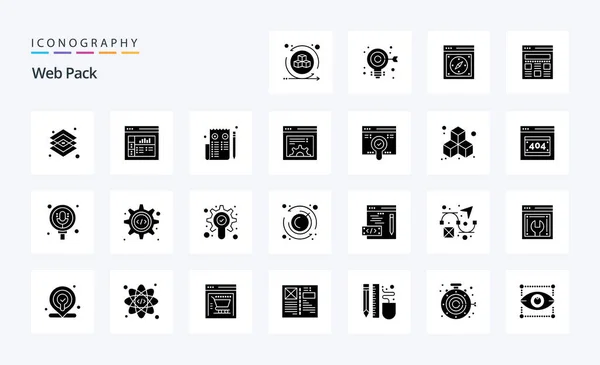 Web Pack Solid Glyph Icoon Pack — Stockvector