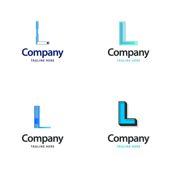 字母L大标识包设计创意现代标志设计为您的业务 — 图库矢量图片