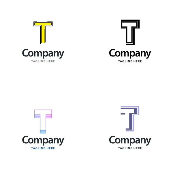 Letter Big Logo Pack Design Creatief Modern Logo Design Voor — Stockvector