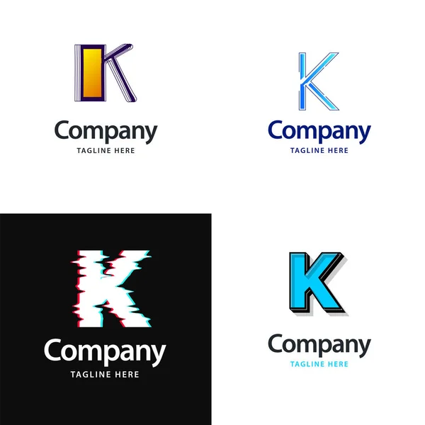 字母K大标识包设计创意现代标志设计为您的业务 — 图库矢量图片