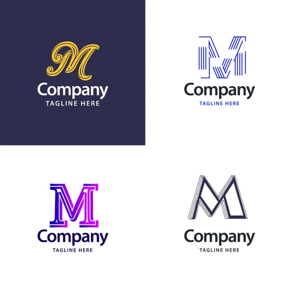 Lettera Big Logo Pack Design Design Creativo Dei Loghi Moderni — Vettoriale Stock