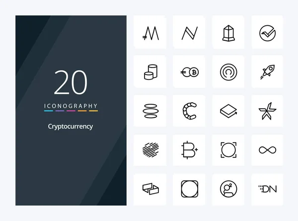Cryptocurrency Outline Icon Presentation — Stock Vector