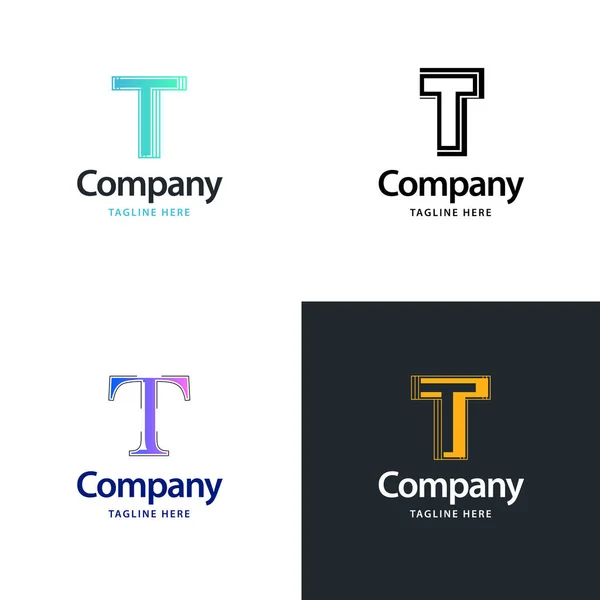 手紙Tビッグロゴパックデザインあなたのビジネスのための創造的なモダンなロゴデザイン — ストックベクタ