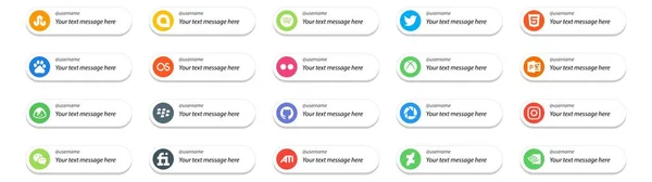 Social Media Follow Taste Und Text Place Messenger Instagram Flickr — Stockvektor