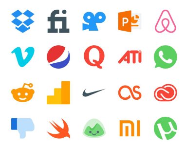 CC dahil 20 Sosyal Medya Simgesi Paketi. lastfm. quora. Hayır. reddit