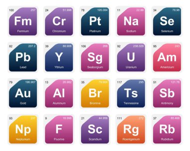 Simge Paketi Tasarımı elementlerinin 20 Preiyodik tablosu