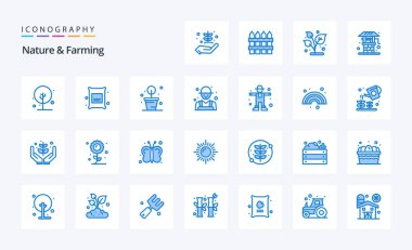 25 Nature And Farming Blue ikon paketi