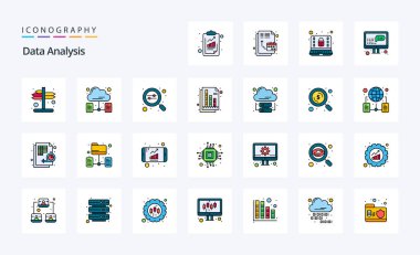 25 Veri Analizi Satırı Dolu Biçim simgesi